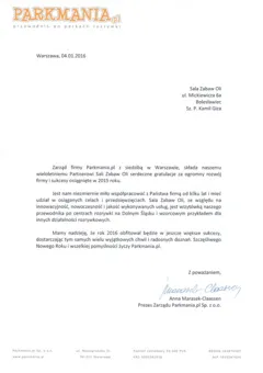 Dokument referencyjny Sali Zabaw Oli — skan 7